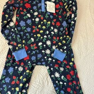 The Beaufort Bonnet Company Floral Kids Pajama Set - Navy and Multicolor